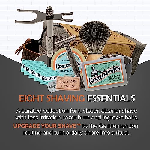 Gentleman Jon Deluxe Vintage Wet Shave Grooming Set for Men