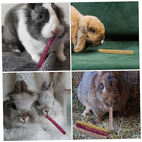 BUGUUYO Meerschweinchen-kauspielzeug 6-teilig Bio-Spielzeug Hamster-zähneknirschstäbchen Kauspielzeug-Set Tragbares Grasmehl-Snack-Spielzeug Für Kleintiere