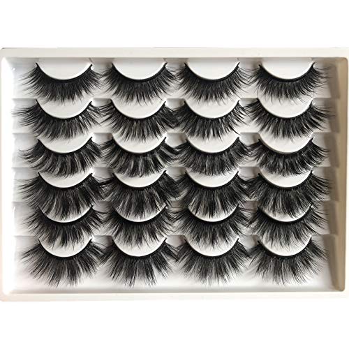GMAGICTOBO Lashes False Eyelashes 12 Pairs Dramatic Faux Mink Lashes Fake Eyelashes Pack, 6 Styles Mixed 8D 20MM Long Wispy Fluffy Thick Volume Reusable Strip Eye Lashes Multipack