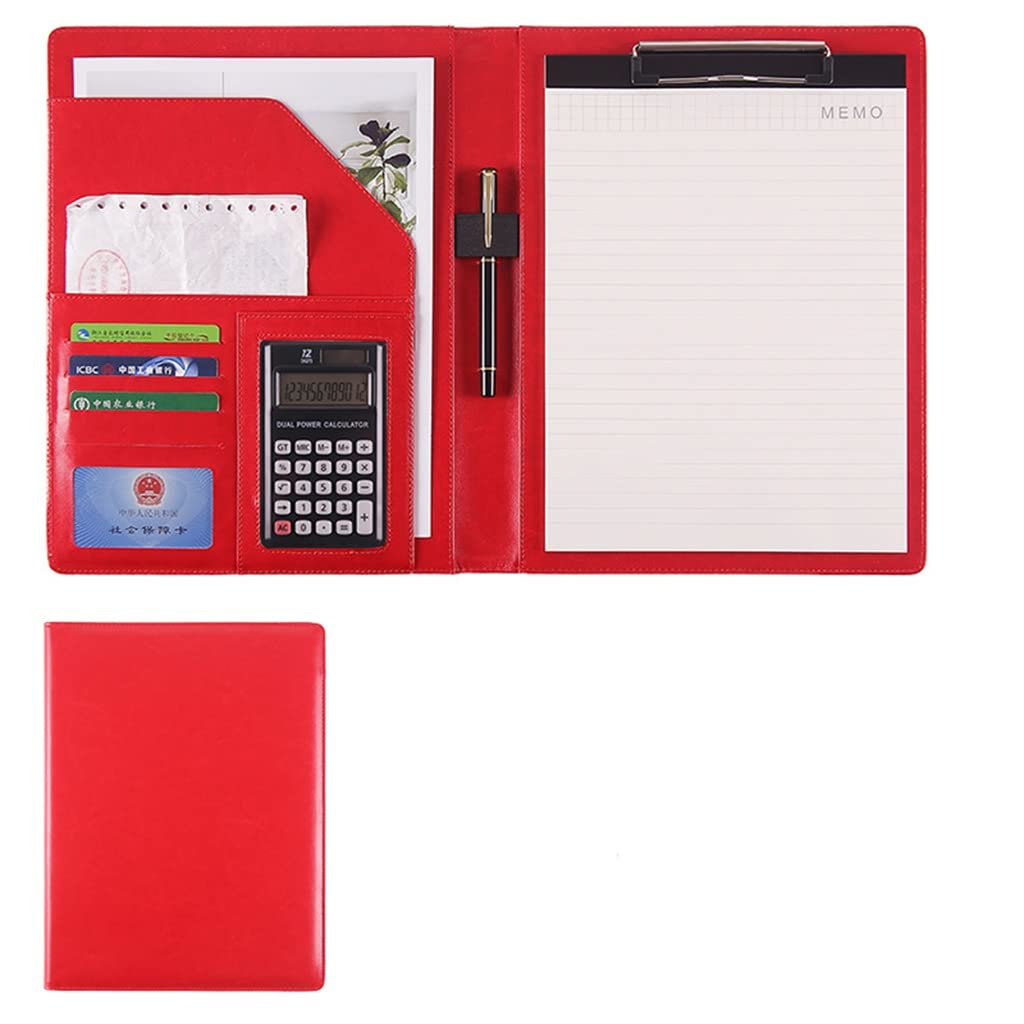 Ledermappe A4 Padfolio Portfolio Ordner Zwischenablage Lebenslauf Interview Dokument Organizer Kunstleder Büro Konferenz Notizblock Klemmbretter