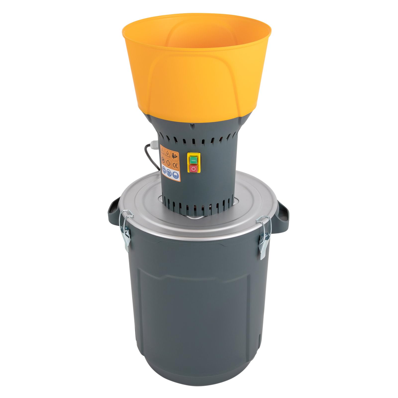 Elektryczny młynek do zbóż, 1300 W, 5 sit, 60 l, 400 kg/h, młynek do ziarna, słodu, paszy, 32 x 60 cm, ziarna pieprzu, pszenicy, owsa, pomarańczowy