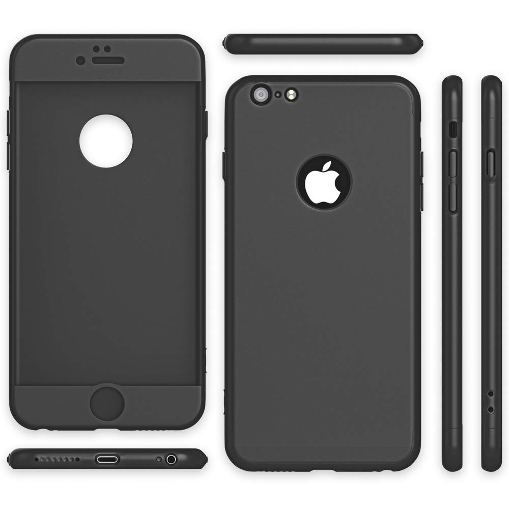 NALIA 360° Handyhülle Für IPhone 6/6S – Vollschutz Vorne & Hinten, Transparent, Aus TPU-Silikon, In Grau