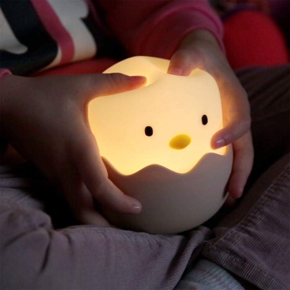 Lampara nocturna de mesa LED Infantil quitamiedos y recargable "Chicken" | Greenice