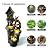 Decorative Garden Birdhouse Three Tier Water Fountain Outdoor with LED Lights and Water Wheel