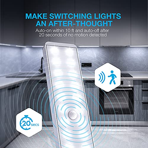 Image of Vont Rechargeable 3 Pack Closet Light, 24-LED Motion Sensor Stick-Anywhere Under Cabinet Magnetic White Lights, USB Charge