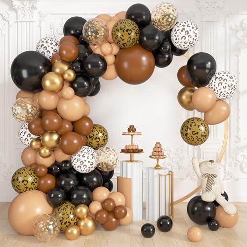 Image of Amandir 153pcs Cheetah Balloons Arch Garland Kit Different Sizes