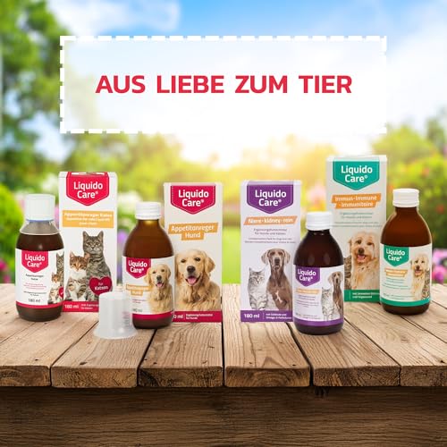 Liquidocare Appetitanreger Katze 180 ml – Hochkalorisches Tonikum mit Vitaminen & Taurin – Für schlecht fressende Katzen, leicht verdaulich & schmackhaft – Ergänzungsfuttermittel
