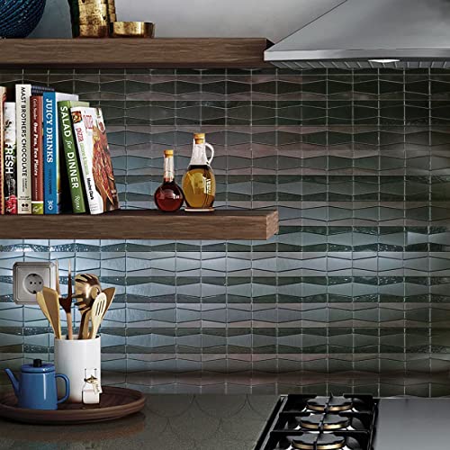 Weimei 10 Sheets Peel And Stick Backsplash Metal Wall Tile,Color Stainless Steel Self-Adhesive 3D Wall Stickers Suitable For Kitchen Wall Bathroom #TOP4