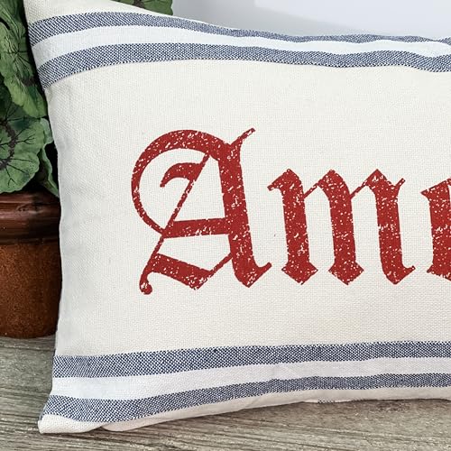 Piper-Classics-America-Throw-Pillow-Cover-Grain-Sack-Stripe-12-x-20-Red-White-Blue-Vintage-Farmhouse-Decor-Accent Piper Classics America Throw Pillow Cover Grain Sack Stripe 12 x 20 Red White Blue Vintage Farmhouse Decor Accent