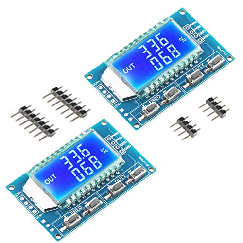 DAOKAI PWM Signalgenerator 1 Kanal Puls Frequenzgenerator Verstellbarer Duty Zyklus,mit LCD Bildschirm 1Hz-150Khz 3.3V-30V PWM Generator Board Waveform Generator(2 Stück)