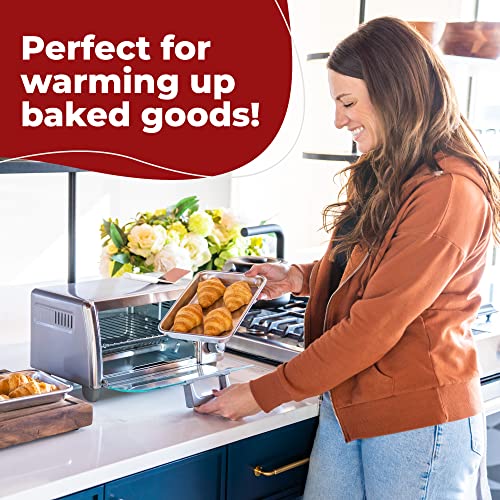 Image of KITCHENATICS Toaster Oven Pan Nonstick Aluminum Small Tray Set of 2 | Sized for dorm rooms, RVs and apartment kitchens with limited toaster or countertop oven space