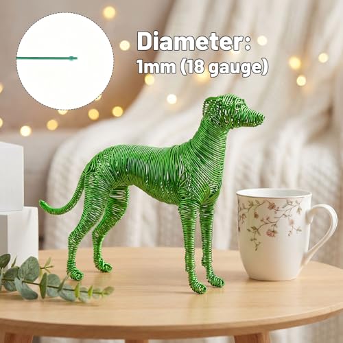 Image of Tenn Well 165ft 18 Gauge Aluminum Craft Wire Green Bendable for Jewelry | Bendable metal wire for sculpting, floral making, wreath making, wire wrapping, Christmas