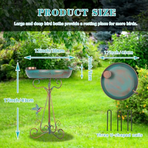 Dreamysoul 47050399 Bird Bath 12 Inch Dia Bowl, Metal Birdbath thumb #5