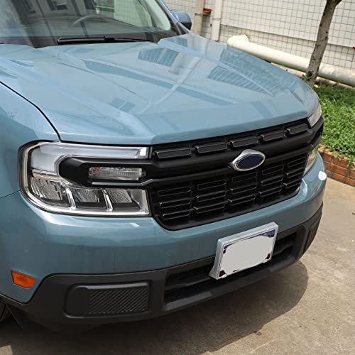 Image of TOYCIDFG Car Front Grille Cover Trim Strips Compatible with Ford Maverick 2022 2023 2024 Truck Grille Trim Strips Cover Frame Car Decoration Accessories (Matte Black)