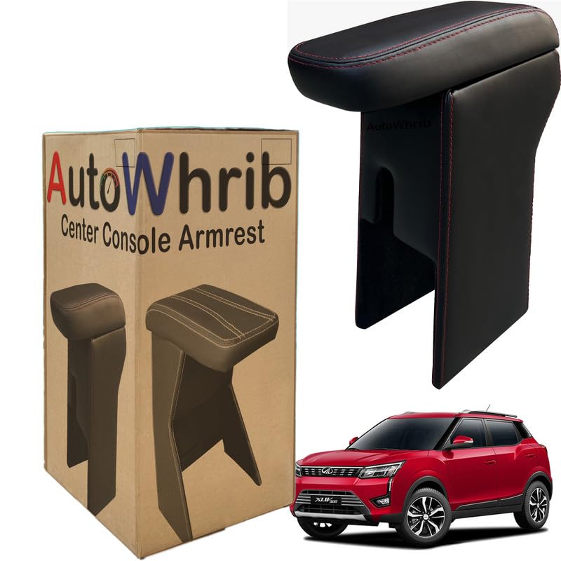 Image of Car Arm Rest For XUV 300 Armrest with Storage Box & Soft Cushion Pad, Luxury Arm Rest, Black Colour