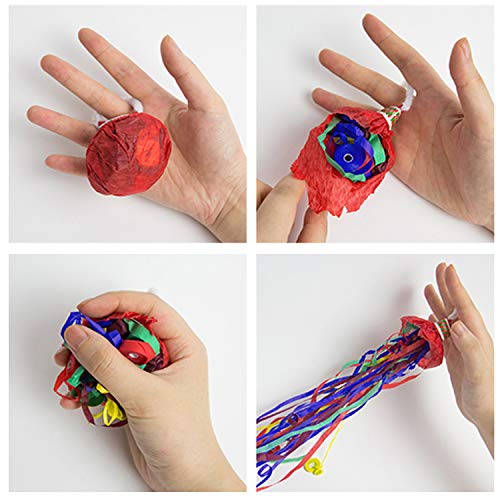 10 Pcs Throw Streamers, Colorful Hand Held Party Streamers Party Poppers No Mess Throw Confetti Pop Out Streamers For Birthday Weddings Events Christmas New Year Graduation Party #TOP5