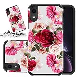 STORM BUY Compatible for Apple iPhone XR Case, Women & Girls Heavy Duty [ Red Rose ] Cover with [Shockproof] [Dropproof] Protective Phone Case for iPhone XR -RR