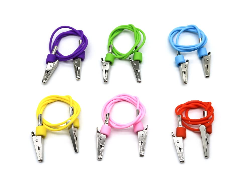 6 Pieces Dental Colorful Silicone Bib Holder Clips as