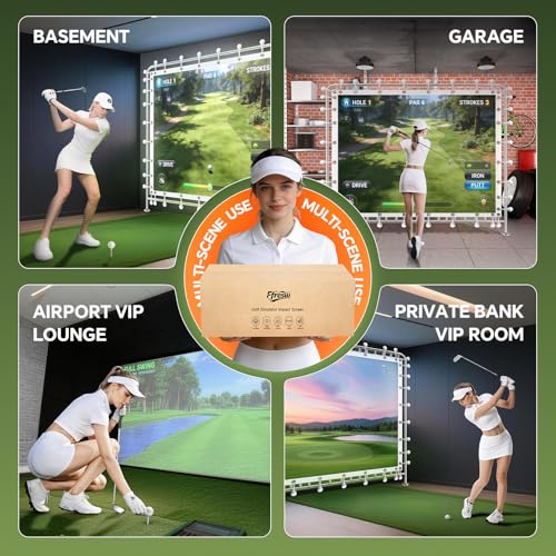 Golf Simulator Impact Screen for Home & Garage Training, Indoor Practice Screen, HD Golf Projector Screen as Rainy Day Golf Solution, Easy Setup for Grandfather Christmas or New Year's Day Gifts by FFRESW - Image 8