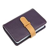 DKER PU Leather Credit Card Holder with 26 Card Slots - Book Style - Size 4.2 X 3 X 0.7 Inches (Purple)
