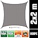 Produktbild AMANKA UV Sonnensegel - 2x2 m HDPE Quadratisch - Sonnenschutz Plane Überdachung Garten Balkon Grau