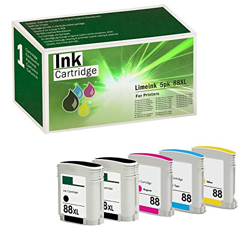 Limeink Compatible Ink Cartridge Replacements 88XL High Yield (2 Black/1 Cyan/1 Yellow/1 Magenta, 5 Pack)