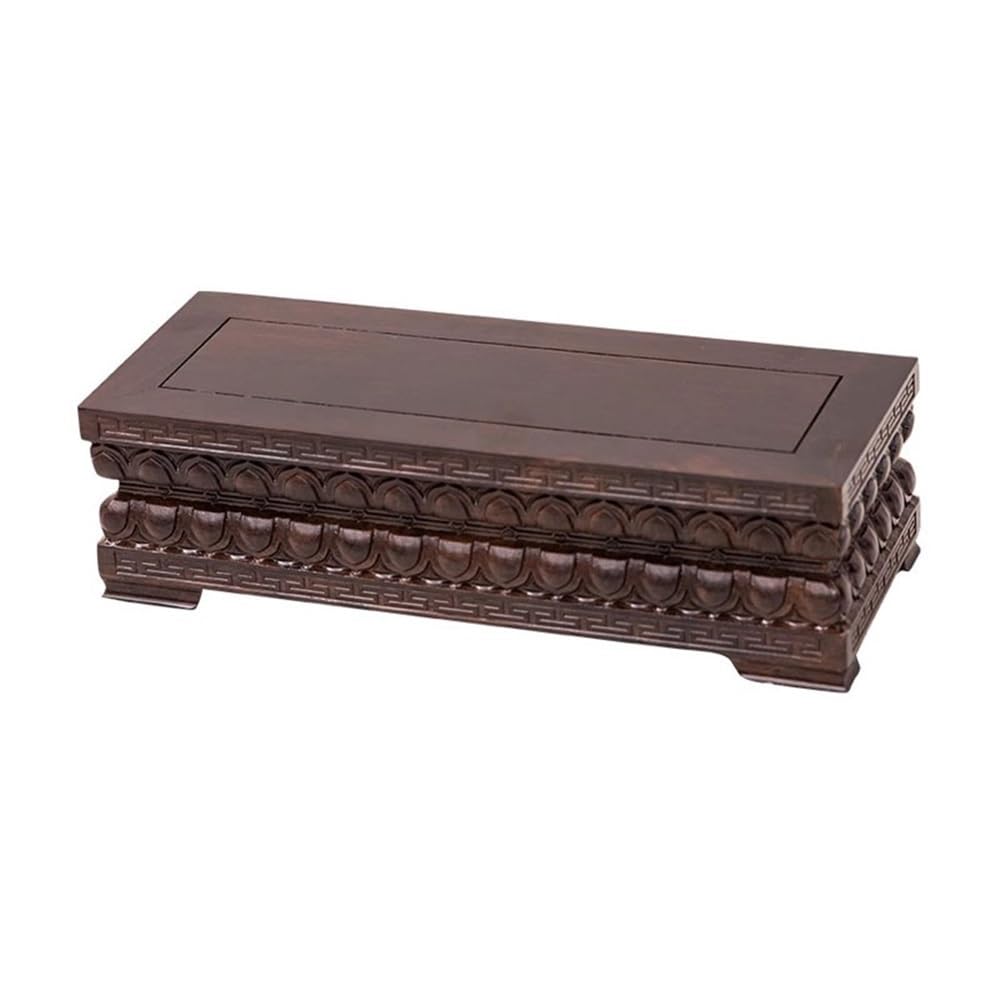 ZENY896V Home Rectangular Ebony Teapot Bonsai Base, Vases Plants Sculpture Display Brackets Decor