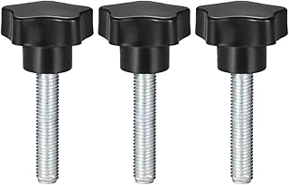 Tool parts 3 Pcs Star Knobs Grips M12 x 60mm Male Thread Steel Zinc Stud Replacement PP