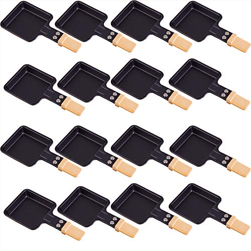 Syntrox Germany Raclette Grill Sartenes cuadrados con mango de bambú (16) Cover