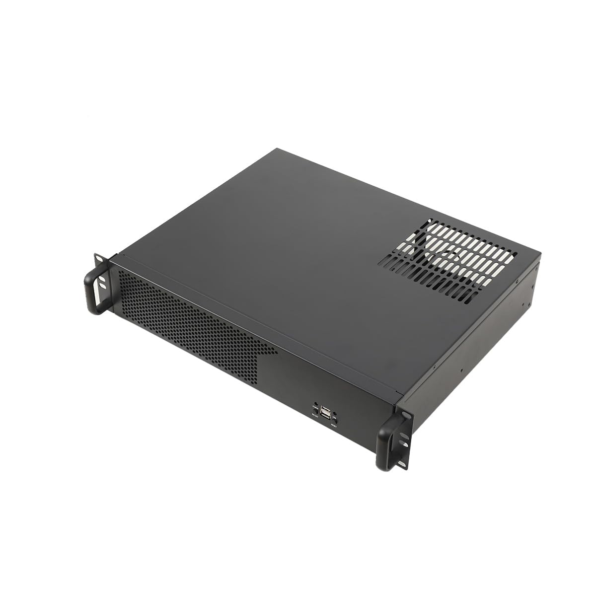 Scatola Rack 2U per Server - Chassis Rackmount Compatibile con Micro ATX e Mini ITX, 14 Pollici, Design Compatto per Spazi Ridotti, Include Ventole da 80mm, Supporta HDD 3.5" e SSD 2.5"