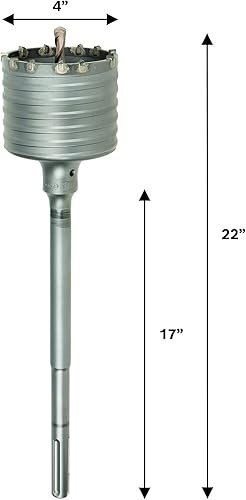Miniatura 3 de BOSCH Broca de núcleo de martillo rotativo SDS-Max de 4 pulgadas x 22 pulgadas HC8555 ideal para aplicaciones en mampostería, ladrillo, bloque,