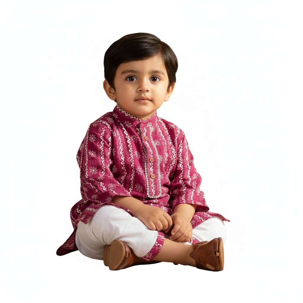 La Petite Baby Boy Dhoti Kurta Dress, Ethnic Wear for Rakhi, Janmashtami, Independence Day, Haldi, Annaprasan, 6-9 Months, 1-3 Years