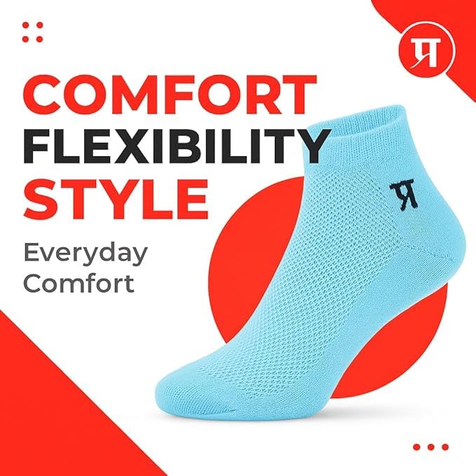 Image of PRASTHAN Sports Unisex Nylon Cotton Ankle Length Socks Made With Breathable Anti Odour & Moisture Absorbent Combed Cotton with a Extra Durable.