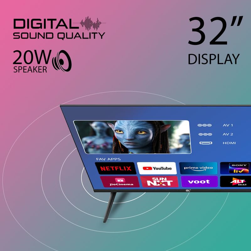 Image of IBELL 80cm (32 inches) Smart LED TV - HD Ready, Android 9.0, Smart Features, Crisp Display, Sleek Design (Black)