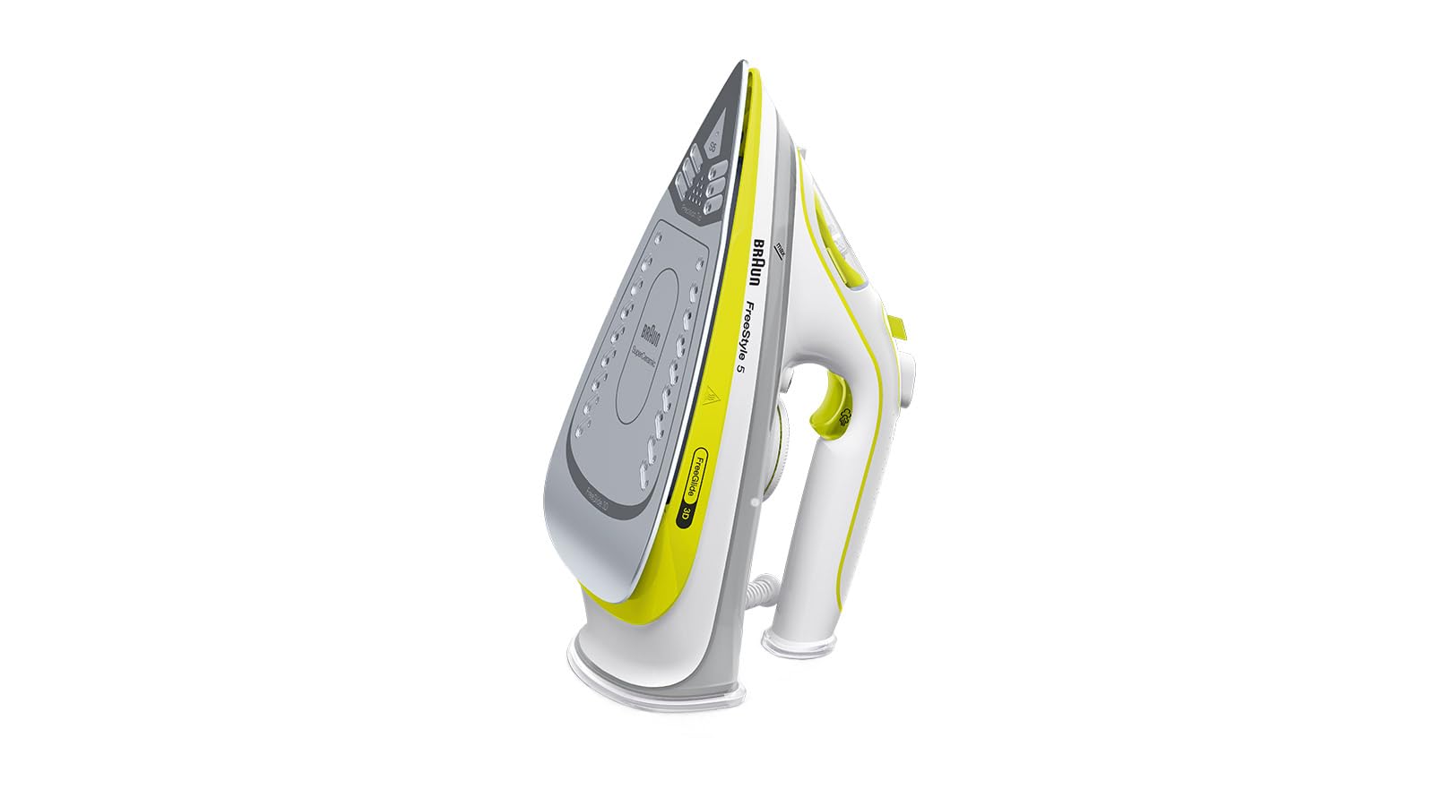Braun FreeStyle 5 – Ferro da Stiro a Vapore con Piastra SuperCeramic, Vapore Potente, Antigoccia, Punta di Precisione, Stiratura Facile e Scorrevole, Giallo (SI5016YL)