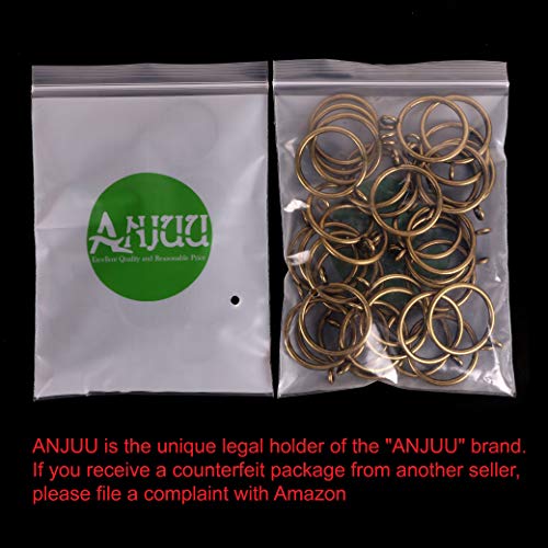 ANJUU 36 Pack 38mm Inner Diameter Metal Curtain Drape Sliding Eyelet Rings Antique Bronze Tone - Thumbnail 7