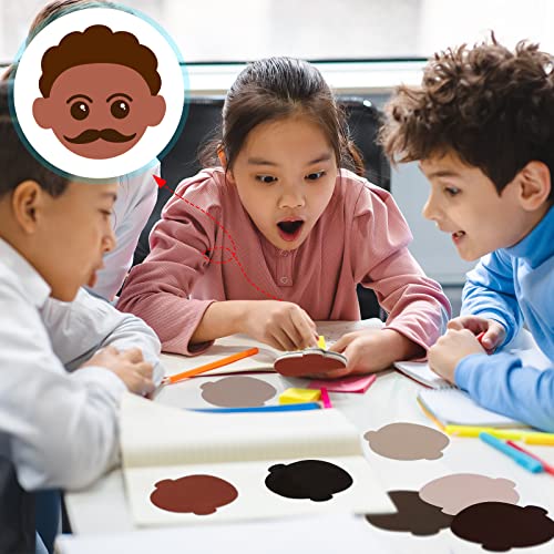Image of Geyee 108 Pcs Multicultural Faces Cutouts or Crafts 3.5 Inch Skin Color Paper Cutouts Construction Paper Face Shaped Sticker Die Cut Fbulletin Board Decorations DIY Craft