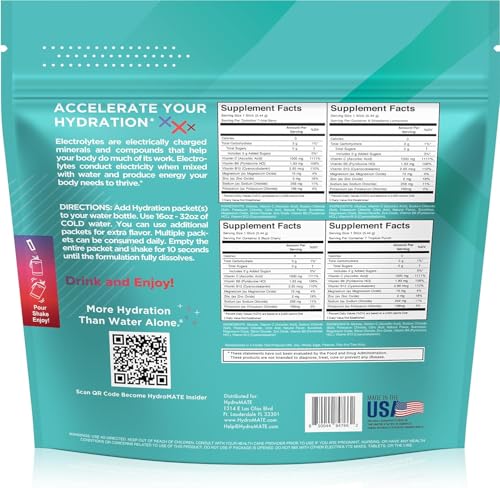 Image of Electrolyte Powder Sugar-Free Hydration Packets Variety Pack HydroMATE 90 Sticks
