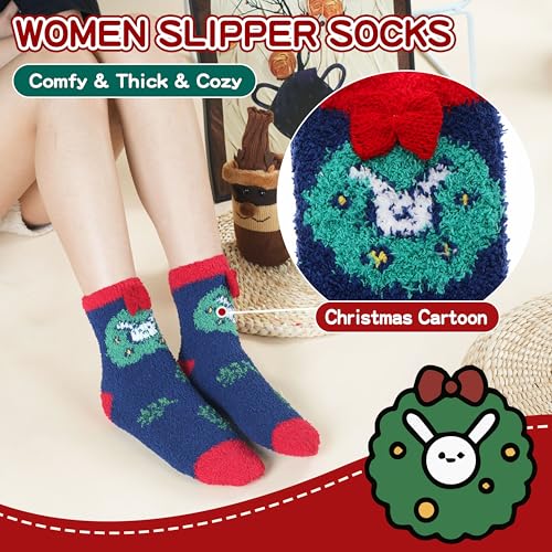 Image of ProEtrade Fuzzy Socks for Women Teen Girls Fluffy Christmas Cozy Slipper Cabin Soft Winter Warm Fleece Socks