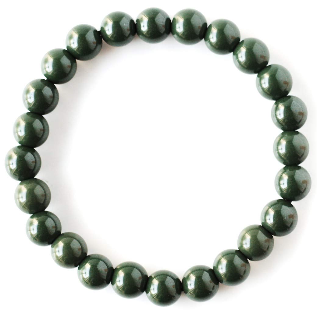 Amazon | [GOLD STONE] 緑色 北投石 ブレスレット 8mm 台湾産 マイナス 