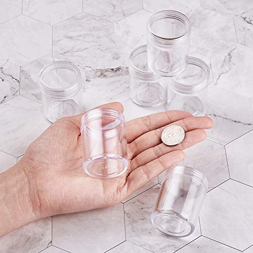 Image of Magibeads 10Pcs Clear Plastic Bead Containers with Lids 1.97 x 1.54 Inches Travel Size Seed Bead Cylinder Bead Organizer Box Diamond Painting Storage Containers 20ml Capacity