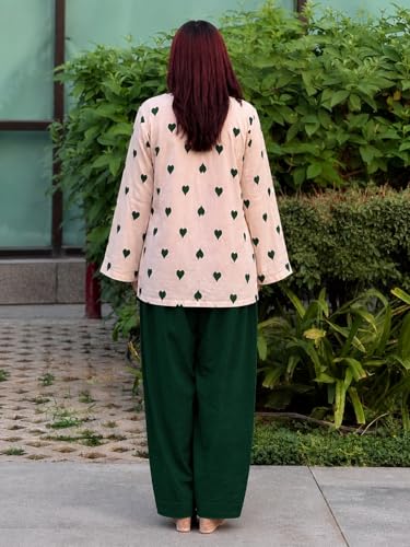 Image of ANNI Designer Farshi Salwar Suit for Women Viscose Embroidered | Co Ord Set for Woman | Straight Kurta Palazzo Outfit Round Neck V Slit Long Sleeve Ethnic Dress Womens Clothing