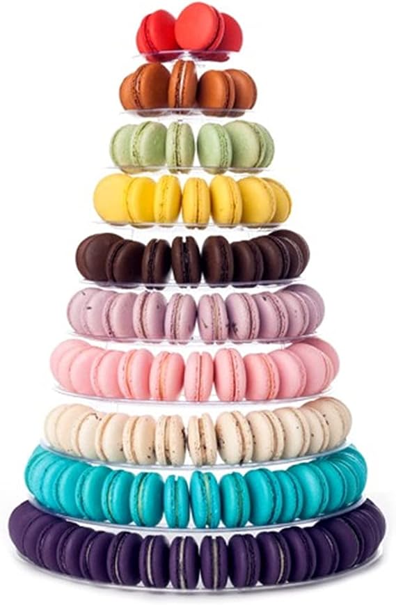 10 Tiers Round Macaron Tower Stand Macaroon Tower Cake Display Rack Party Wedding Display Shelf Cake for Dessert Table