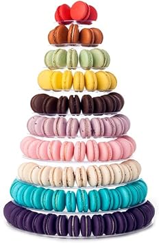10 Tiers Round Macaron Tower Stand Macaroon Tower Cake Display Rack Party Wedding Display Shelf Cake for Dessert Table