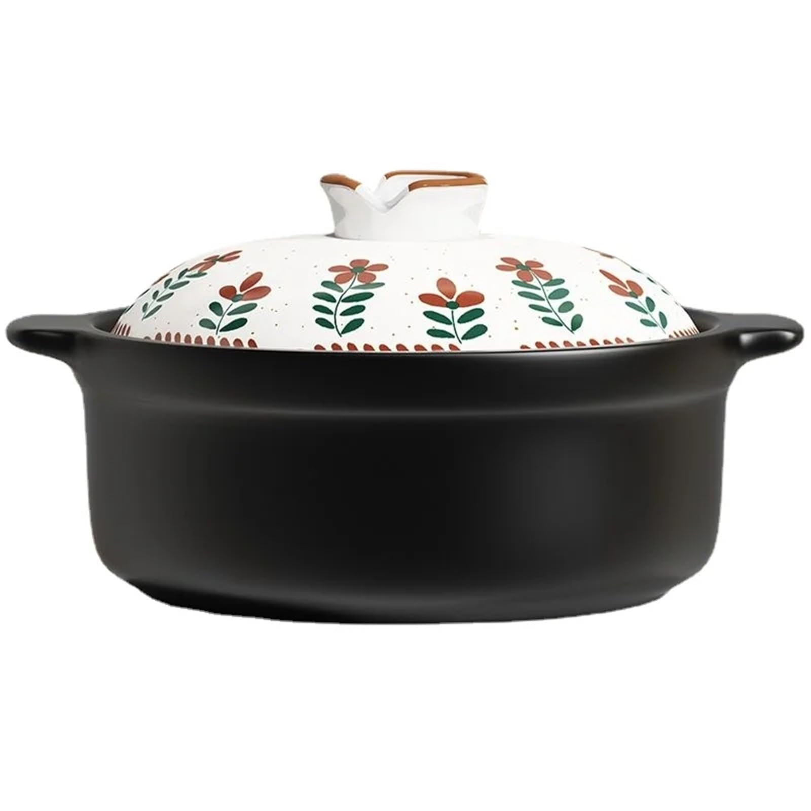 Casseruola in Ceramica con Bocca Larga, Antiaderente, Ideale per stufati e zuppe (Nera, 3,0 l)