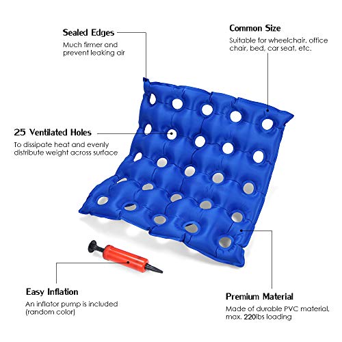 Cucudy Portátil 18 * 18 polegadas PVC Air Insuflável Almofada Do Assento Ponto de Pressão Alívio Da