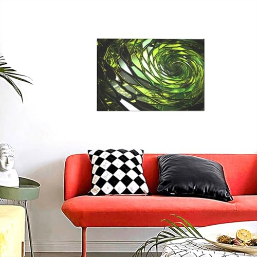 Toile moderne serpent vert 30x45 cm KKLWEGU au design abstrait unique