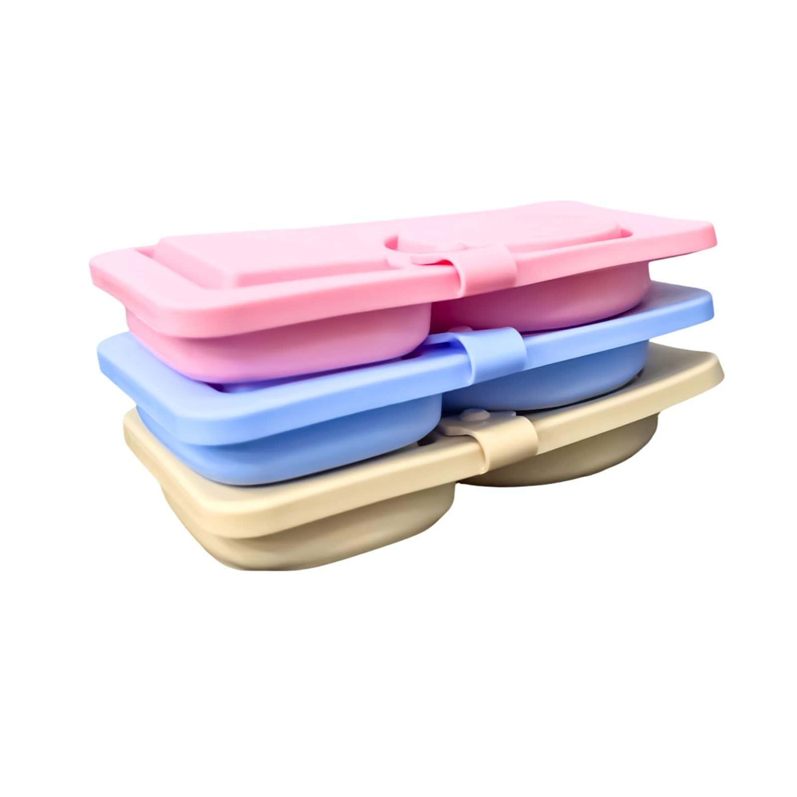Tsophreniq Space Saving Snacks Holders Sturdy Construction Withstands Extreme Temperatures Inteligent Solution for Busy Commuters Recyclable Silicone Box