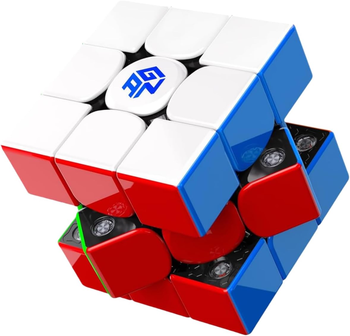 Bukefuno GAN V100 Maglev UV 3x3 Magnetic Magic Cube Speed Puzzle GANV100 Maglev UV 3x3 Stickerless Cube Magic GAN V100 M UV 3x3x3 Gans Cubes Flagship (UV Coated Glossy)