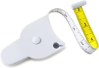 Perfect Body Tape Measure: 80 Inch Retractable Dual-Sided Tape for Waist, Hip, Bust - Auto Circumference Calculator, White